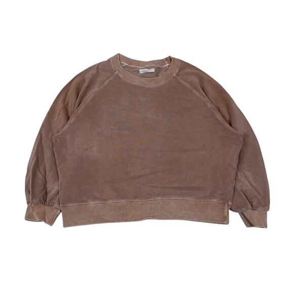 Outerknown Cropped Oversized Raglan Sleeve Sweatshirt Women's Small - Picture 1 of 9